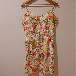 J. CREW Seaside Cami Floral Yellow/Pink Knee Length Dress